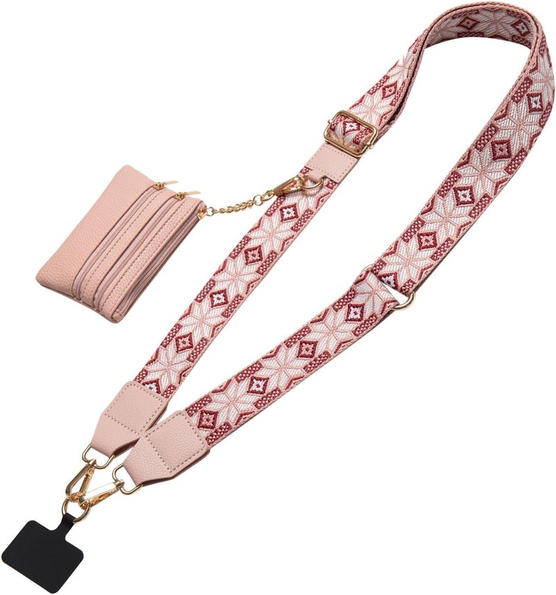 CUEDM Cell Phone Lanyard Crossbody,Adjustable Cell Phone Strap with Wristlet,Clip and Go Strap for Phone with Wallet - Image 1